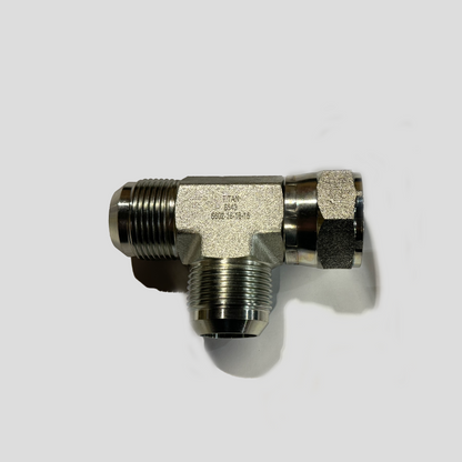 F5706X16X16X16 | #16 Swivel Nut Run Tee, 1" JIC Male x 1" JIC Female Swivel x 1" JIC Male